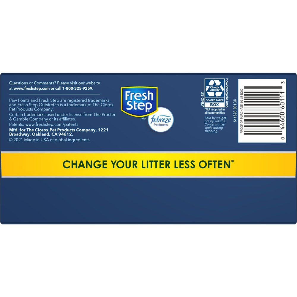 Fresh Step Outstretch Long Lasting Concentrated Clumping Cat Litter with Febreze Freshness, 10 Lbs Animals & Pet Supplies > Pet Supplies > Cat Supplies > Cat Litter The Clorox Company