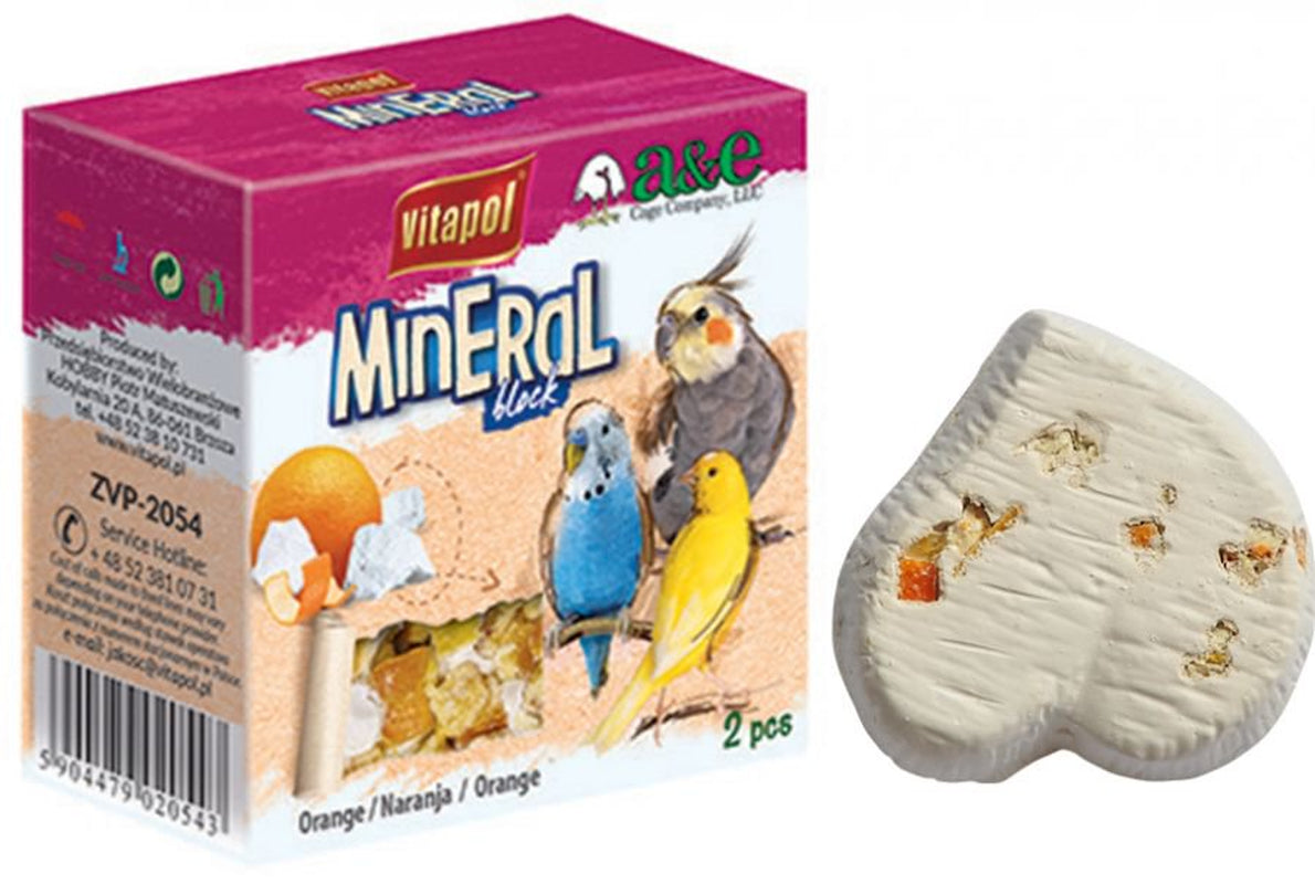 AE Cage Company Orange Infused Bird Mineral Block 2 Count Pack of 4 Animals & Pet Supplies > Pet Supplies > Bird Supplies > Bird Treats AE Cage Company