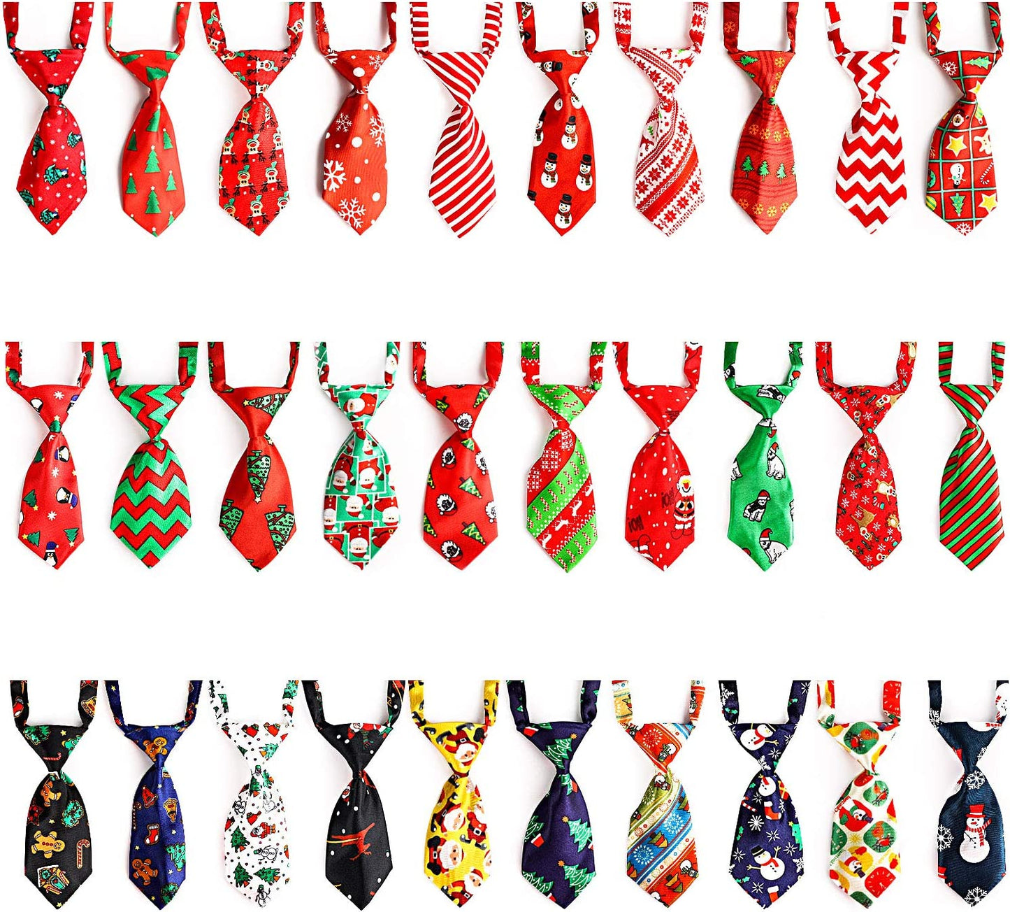 Segarty Ties for Dog, 30Pcs Adjustable Pet Neck Ties Collar for Small Dogs Cats, Double Layered Puppy Bowties Necktie Bow Ties Grooming Bows for Wedding Valentine Photography Holiday Party Christmas Animals & Pet Supplies > Pet Supplies > Dog Supplies > Dog Apparel Segarty Happy Time Theme Patterned