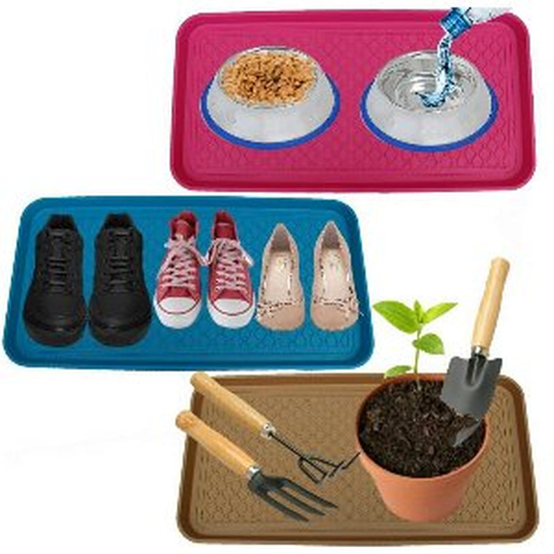 Mr. Peanut'S Anti-Slip Multi-Purpose Boot Tray & Pet Feeding Mat for Boots, Shoes, Paint, Dog Bowls, Cat Litter Box, Gardening. Floor Protection with Anti-Slip Pads, 30" X 15" X 1.2" (Platinum Gray) Animals & Pet Supplies > Pet Supplies > Cat Supplies > Cat Litter Box Mats Mr. Peanut's