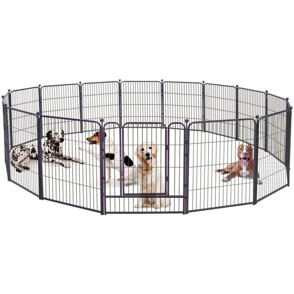 FINE MAKER 8 Panels Dog Playpen 39.3" High Indoor Metal Puppy Dog Run Fence Outdoor Puppy Pen Pet Playpen for Small/Medium Dogs Animals & Pet Supplies > Pet Supplies > Dog Supplies > Dog Kennels & Runs FINE MAKER