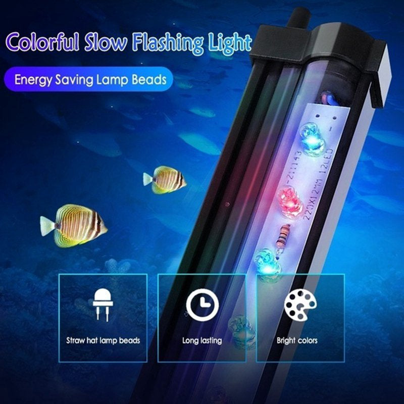 Growment 15Cm Waterproof LED Fish Tank Light Waterproof Aquarium Lights Multicolor Submersible Lamp(No Oxygen Pump)-Us Plug Animals & Pet Supplies > Pet Supplies > Fish Supplies > Aquarium Lighting 464443A3