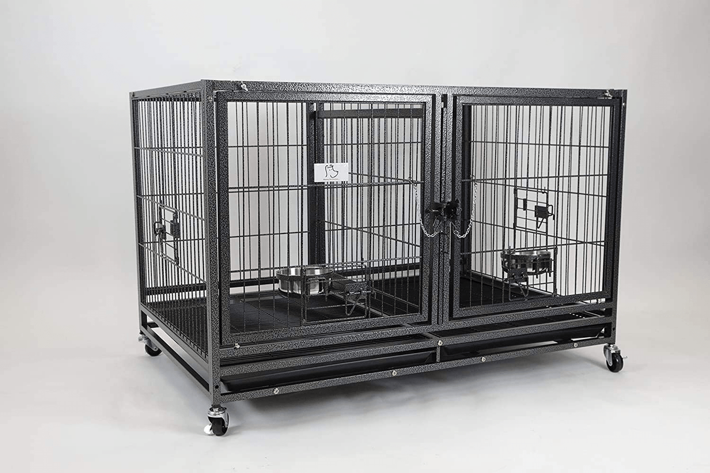 43" Stackable Heavy Duty Cage W/Feeding Doors and Divider or Additional Tray Animals & Pet Supplies > Pet Supplies > Dog Supplies > Dog Kennels & Runs Homey Pet DG-43-T