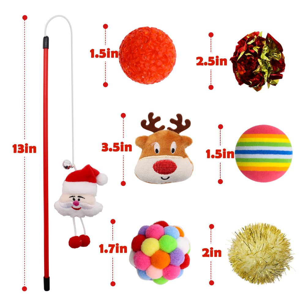 Christmas Stocking Cat Toys, 12PCS Xmas Cat Toy Set with Mouse, Squeaky Toys, Balls, Cat Teaser, Indoor Interactive Cat Gift Animals & Pet Supplies > Pet Supplies > Cat Supplies > Cat Toys ANHERUI
