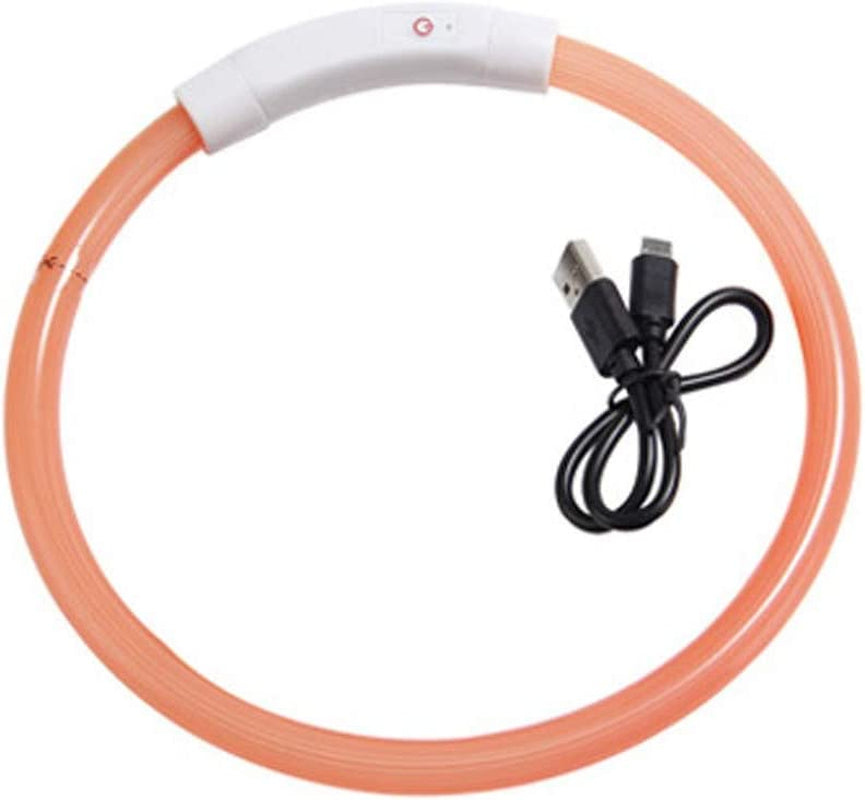 Dog Bow Ties for Small Dogs Luminous Fiber Collar Dog Led DIY Color USB 50CM Charging Multi Luminous Collar Pet Toys Animals & Pet Supplies > Pet Supplies > Dog Supplies > Dog Apparel HonpraD Orange One Size