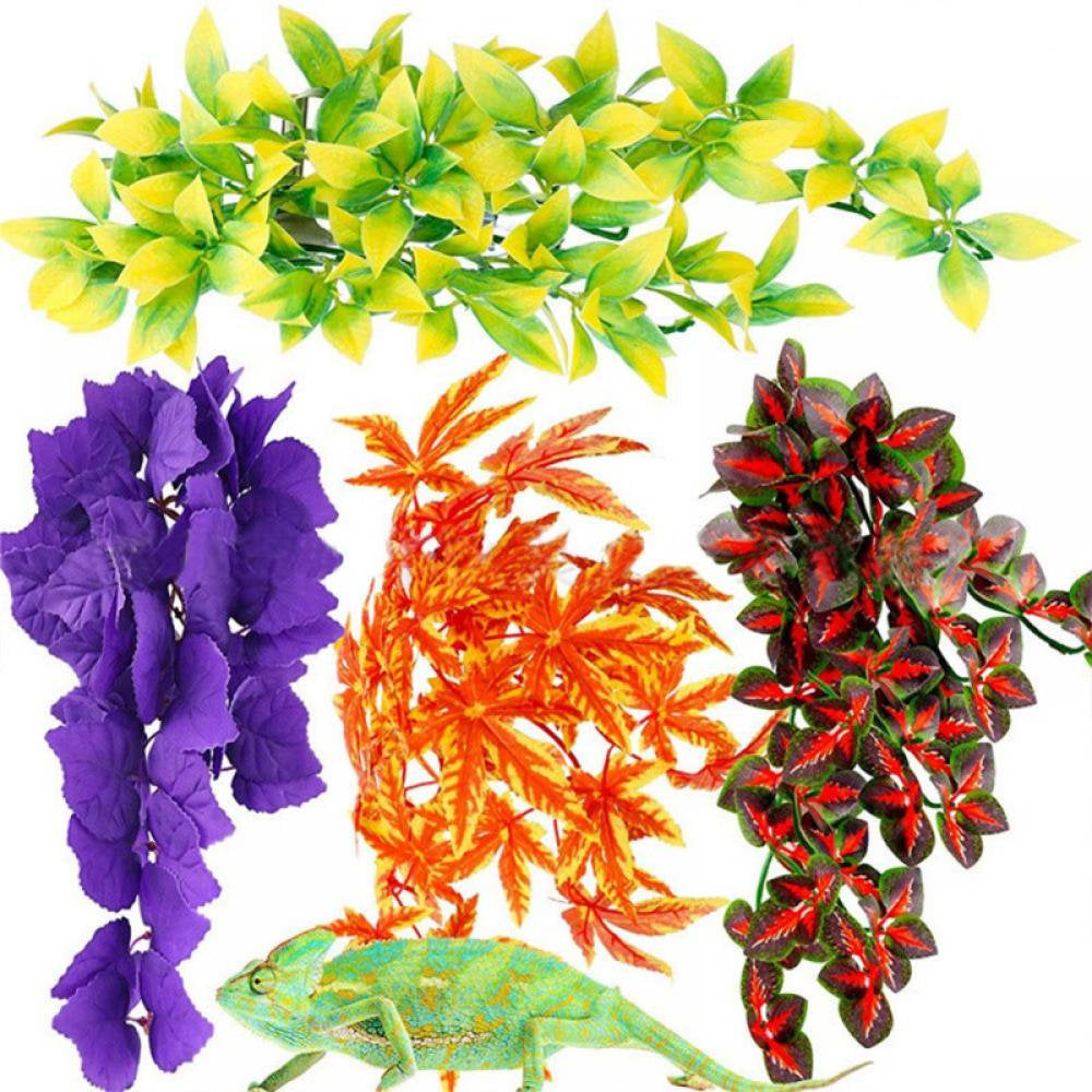 Summark Reptile Plants Amphibian Hanging Plants for Lizards Geckos Bearded Dragons Snake Hermit Crab Tank Pets Habitat Decorations Animals & Pet Supplies > Pet Supplies > Small Animal Supplies > Small Animal Habitat Accessories Sunmark Style 03