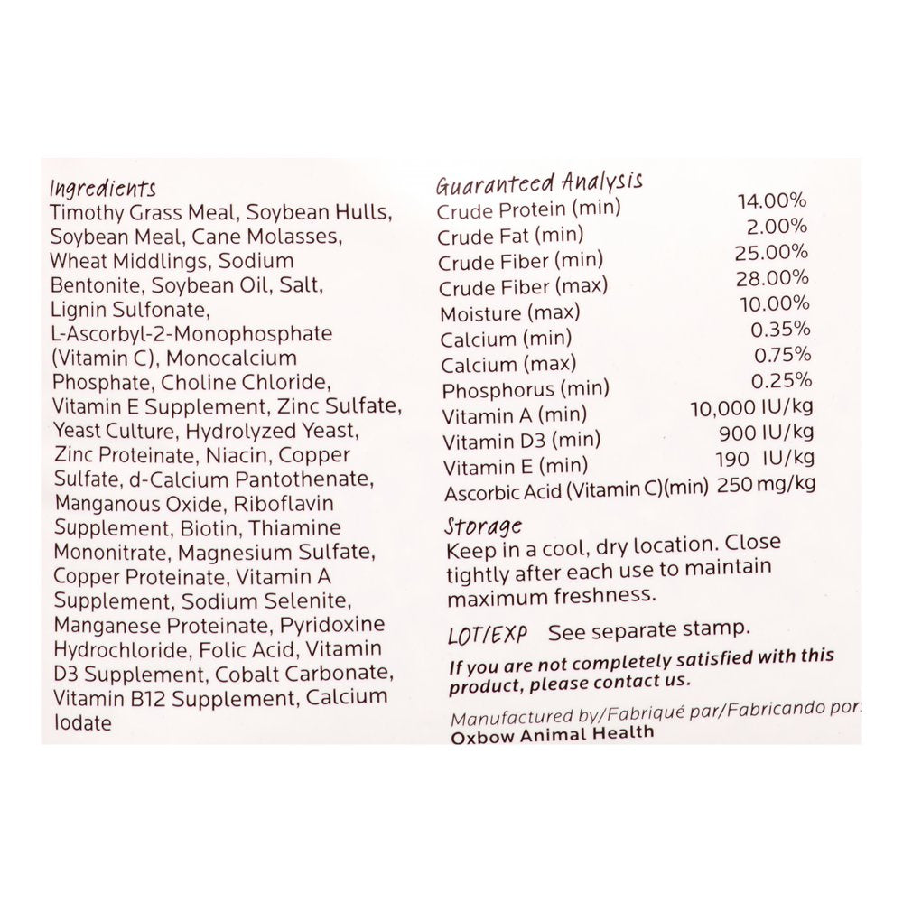 Oxbow Essentials Cavy Cuisine Adult Guinea Pig Dry Food, 5 Lbs. Animals & Pet Supplies > Pet Supplies > Small Animal Supplies > Small Animal Food Mars Petcare