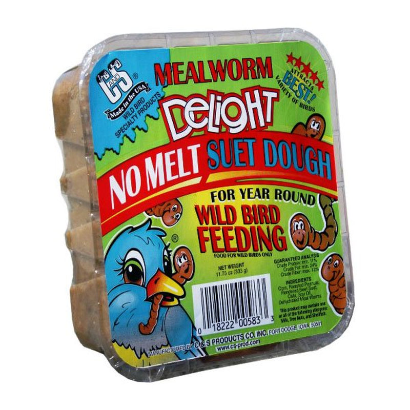 C&S Mealworm Delight No Melt Suet Dough, 11.75 Oz Cake, Wild Bird Suet Animals & Pet Supplies > Pet Supplies > Bird Supplies > Bird Food Central Garden and Pet