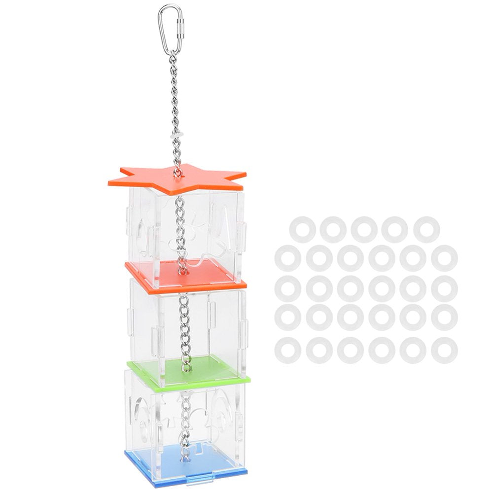 OTVIAP Bird Hanging Food Holder,Multilayer Bird Parrot Forage Box Hanging Treat Foraging Toy Transparent Acrylic Food Holder Animals & Pet Supplies > Pet Supplies > Bird Supplies > Bird Toys FAGINEY