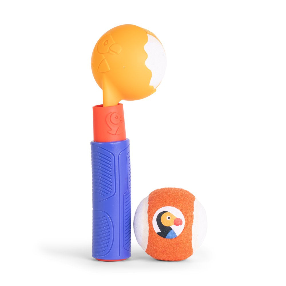 The Dodo Telescoping Ball Launcher Dog Toy with 2 Tennis Balls, Blue and Yellow Animals & Pet Supplies > Pet Supplies > Dog Supplies > Dog Toys Fetch for Pets