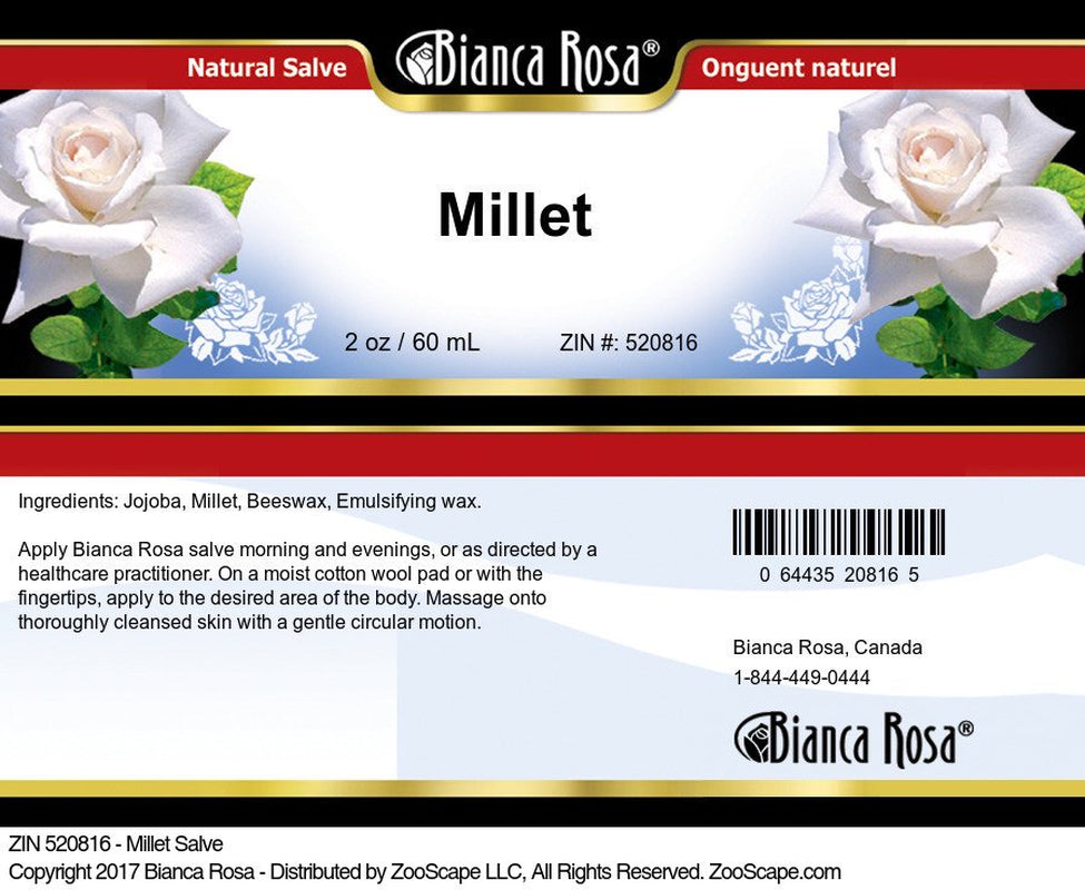 Bianca Rosa Millet Hand and Body Salve, (2 Oz, 3-Pack, Zin: 520816) Animals & Pet Supplies > Pet Supplies > Bird Supplies > Bird Treats Bianca Rosa