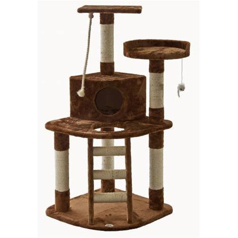 48 In. Beige Cat Tree Condo Furniture Animals & Pet Supplies > Pet Supplies > Cat Supplies > Cat Furniture CatLady Brown