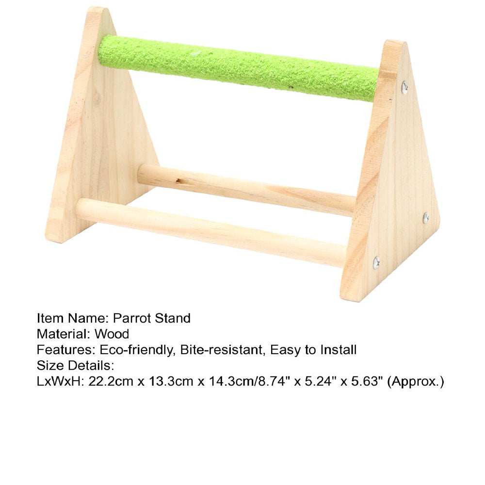 Bird Toy Firm Triangle Stand with Feeding Cup Wear-Resistant Bite-Resistant Playing and Resting Natural Wood Pet Parrot Training Stand Parakeet Playground Cockatiel Gym Bird Supplies Animals & Pet Supplies > Pet Supplies > Bird Supplies > Bird Gyms & Playstands Minjieyu