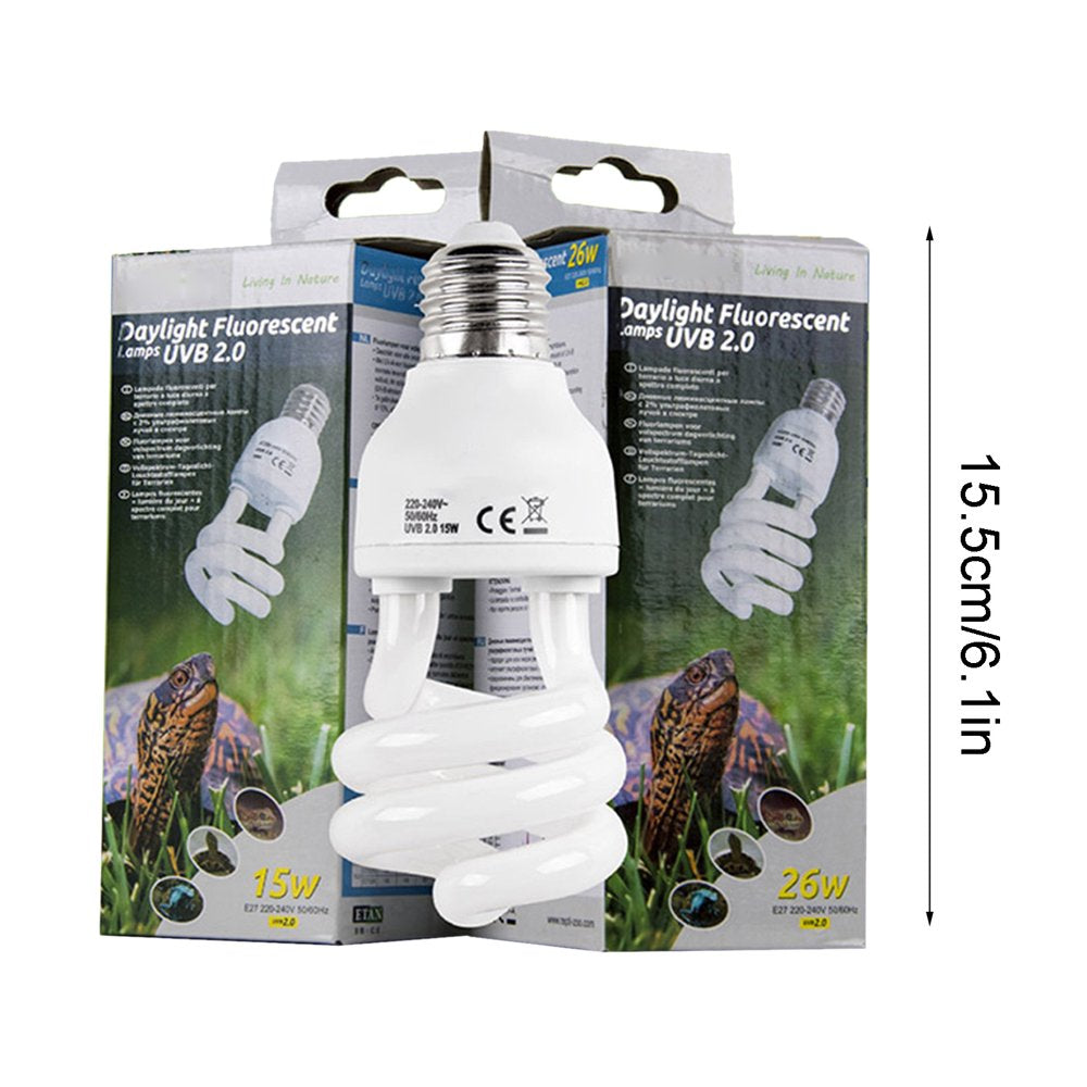 Reptile UVB Energy Saving Tortoise Basking Spiral Lamp Heat Light Bulb for Reptiles Truly Sun-Like Bright Amphibian Sunbathe Pet Lighting Equipment VHUNT