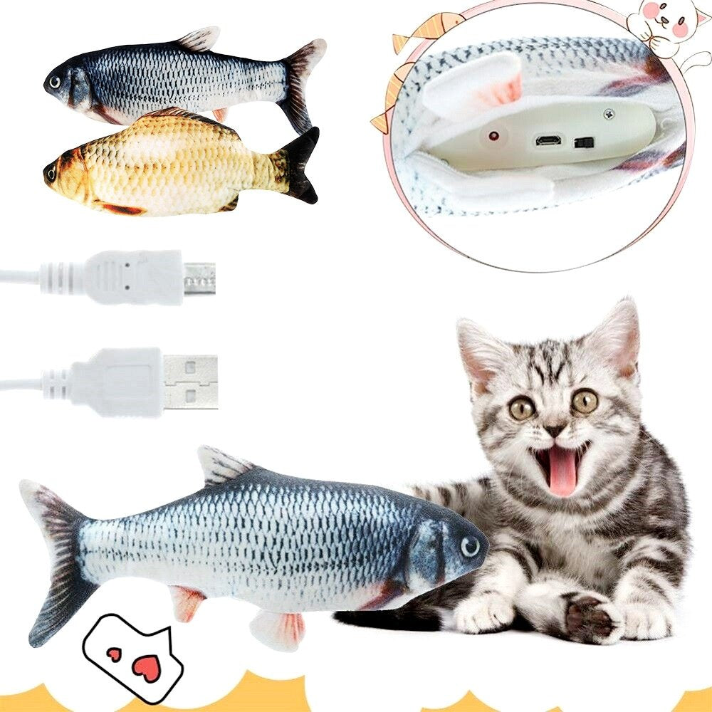 USB Charging Simulation Fish Toys 3D Fish Cat Toy Interactive Gifts Cat Mint Fish Kitten Carp Toy Animals & Pet Supplies > Pet Supplies > Cat Supplies > Cat Toys HOTBEST