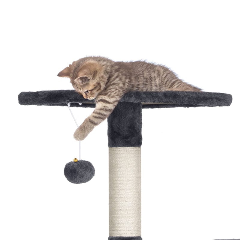 48In Cat Tree Tower Condo with Scratching Post Kitty House Furniture Dark Gray & White Animals & Pet Supplies > Pet Supplies > Cat Supplies > Cat Furniture Easyfashion