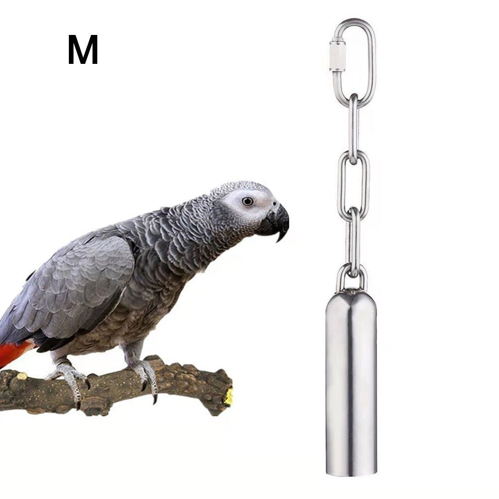 Squirrel Bell Swing Bells Medium Large Parrot Toy Stainless Steel Bell Stand Bell Parrot Cage Chew Toy Pet Bird Accessories for Parrot Macaw African Greys Small Cockatoo Parakeet Cockatiels Animals & Pet Supplies > Pet Supplies > Bird Supplies > Bird Cage Accessories Famyfamy M