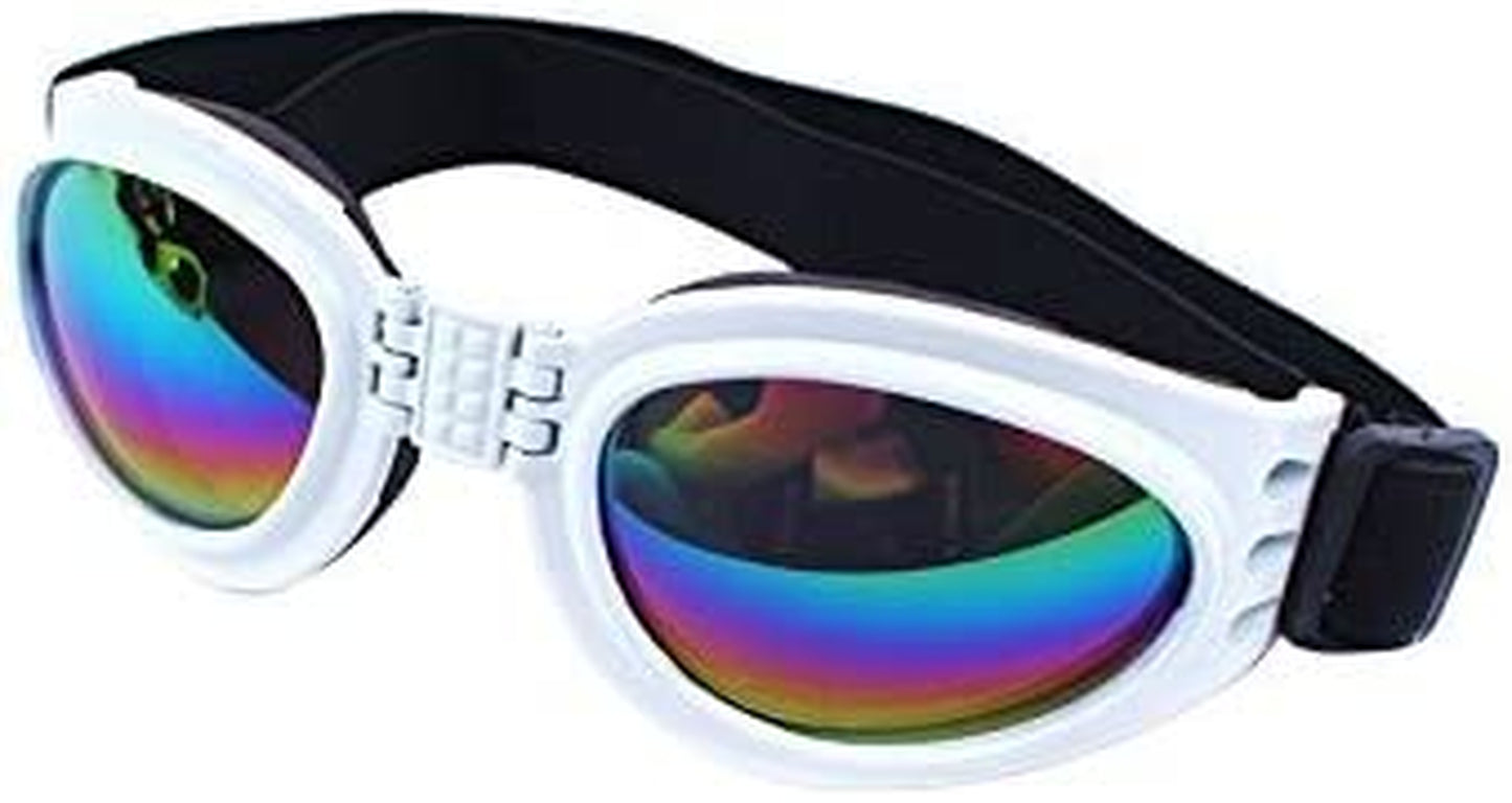 Kromi Dog Sunglasses Large UV, Pet Dog Goggles Eye Wear Protection Foldable Adjustable Big Pet Sunglasses for Dogs, Red Animals & Pet Supplies > Pet Supplies > Dog Supplies > Dog Apparel Kromi White