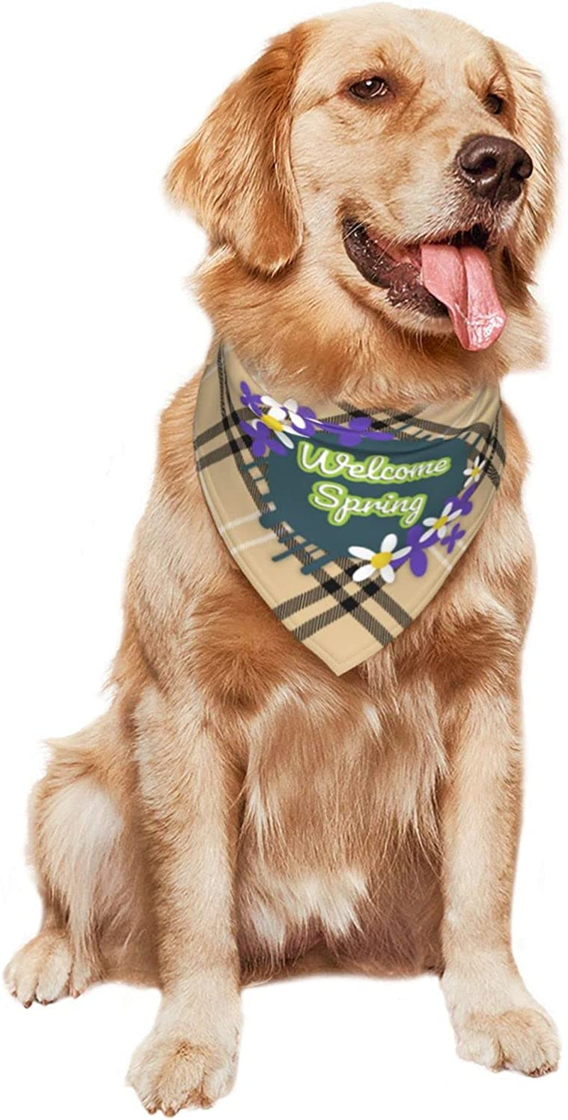 Welcome Spring Pet Dog and Cat Decorative Triangle Scarf,Dog Bandana,Breathable and Stain Resistant. Animals & Pet Supplies > Pet Supplies > Dog Supplies > Dog Apparel ZALTAS