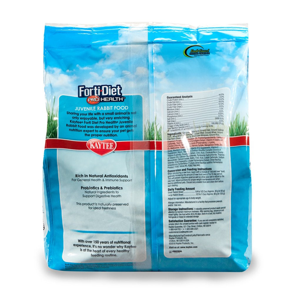 Kaytee Forti-Diet Pro Health Juvenile Rabbit Food 5Lb Animals & Pet Supplies > Pet Supplies > Small Animal Supplies > Small Animal Food Central Garden and Pet