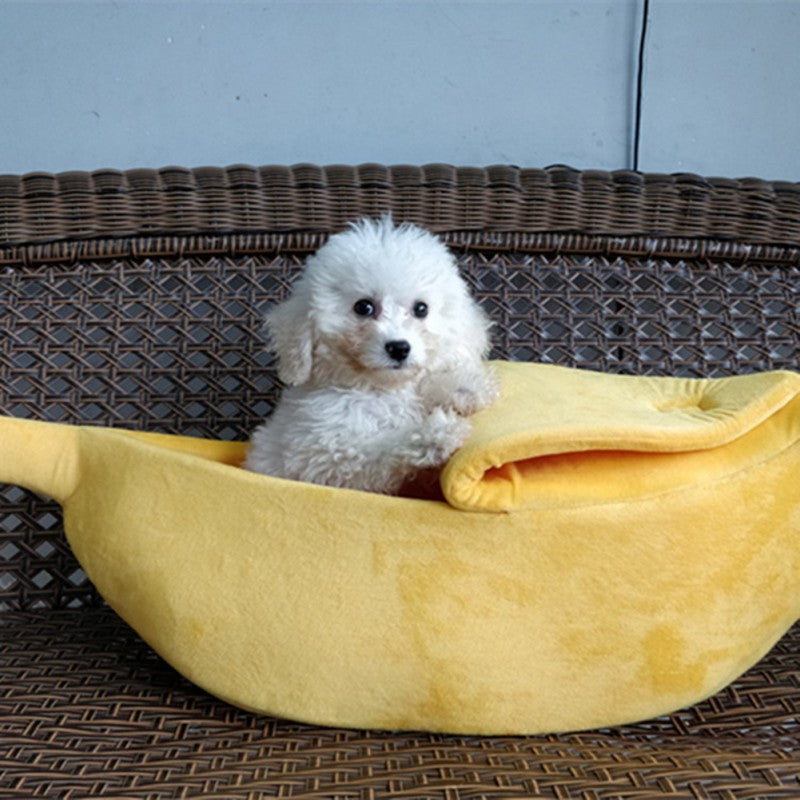 Pet Cat Bed House Cute Banana, Warm Soft Punny Dogs Sofa Sleeping Playing Resting Bed, Lovely Pet Supplies for Cats Kittens Rabbit Small Dogs Animals & Pet Supplies > Pet Supplies > Cat Supplies > Cat Beds KINGMMICRO4