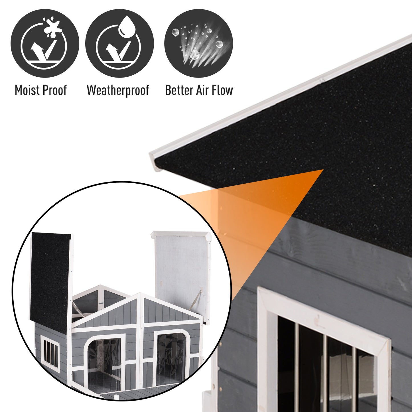 Festnight 59"X64"X39" Outdoor Dog House Weatherproof Rustic Log Cabin Style Wooden Raised Large Pet Shelter Nap W/ Porch Animals & Pet Supplies > Pet Supplies > Dog Supplies > Dog Houses Festnight