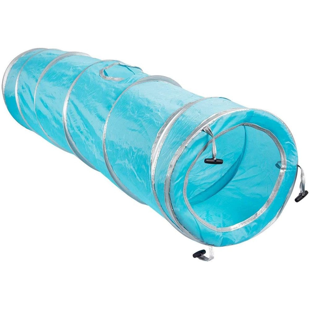 Teal Blue Dog and Cat Agility Tunnel for Outdoor Pets Training and Exercise, 9.75 X 47 In. Animals & Pet Supplies > Pet Supplies > Dog Supplies > Dog Treadmills Juvo Plus   