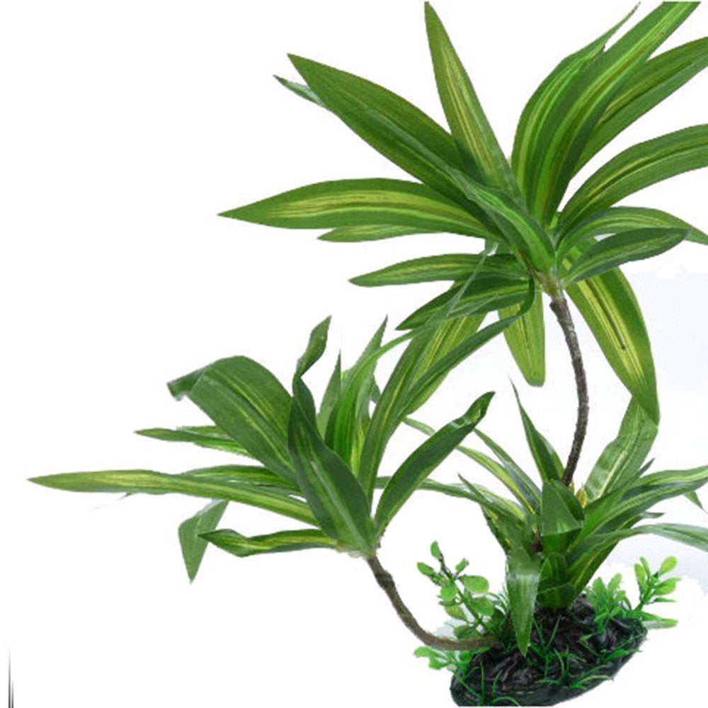 SPRING PARK Green Plastic Terrarium Tank Lifelike Plant Decorative Ornament for Reptiles Amphibians Animals & Pet Supplies > Pet Supplies > Reptile & Amphibian Supplies > Reptile & Amphibian Habitat Accessories SPRING PARK