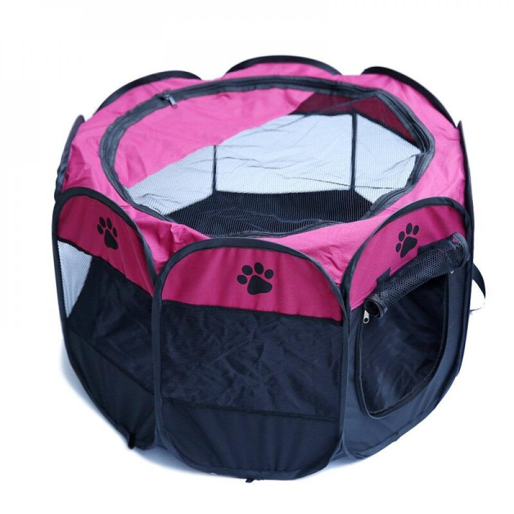 Clearance! Portable Folding Pet Tent Dog House Fordable Travel Pet Dog Cat Play Pen Sleeping Fence Puppy Kennel Cushion Beds & Sofas Animals & Pet Supplies > Pet Supplies > Dog Supplies > Dog Houses Fantadool S Pink
