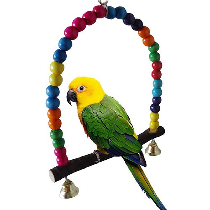 Besufy Pet Swing,Colorful Bird Toy Parrot Swing Cage Stand Frame Cockatiel Budgie Hanging Hammock Animals & Pet Supplies > Pet Supplies > Bird Supplies > Bird Toys Besufy