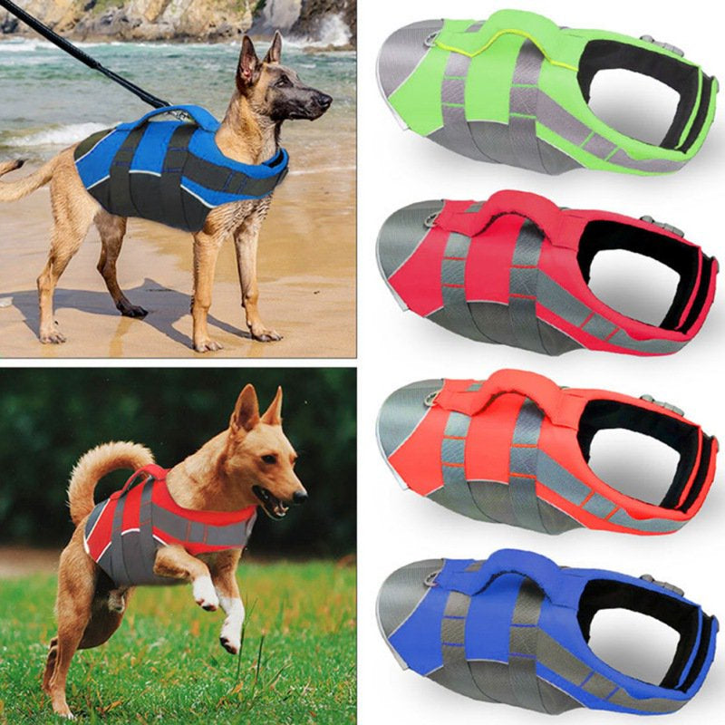 Dog Life Jacket, Adjustable Dog Lifevest Swimsuit Safety Vest, Apparel Lifesaver Coat for Small Large Cats Puppy Kitty with Handle Reflective for Swimming and Boating, Blue, S Animals & Pet Supplies > Pet Supplies > Dog Supplies > Dog Apparel BRC XL Blue