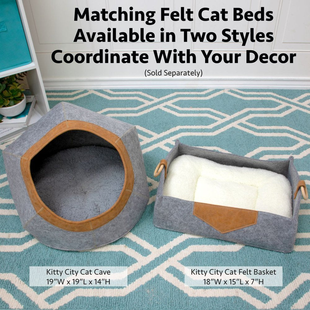 Kitty City Large Faux Leather Trimmed Felt Cat Cave, Felt Bed, Felt Lounge, Cat/Kitten Animals & Pet Supplies > Pet Supplies > Cat Supplies > Cat Beds Sport Pet
