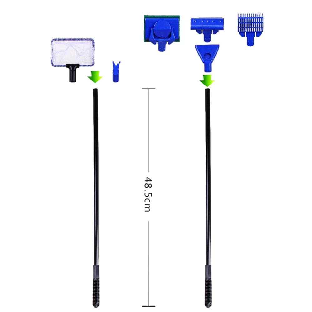 5 in 1 Glass Fish Tank Aquarium Glass Brush Cleaning Brush Fishnet Cleaner Animals & Pet Supplies > Pet Supplies > Fish Supplies > Aquarium Fish Nets Aousin