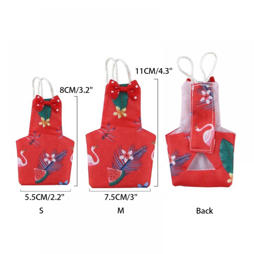 5 Pack Bird Diaper, Soft Birds Flight Suits with Leash Hole, Washable & Reusable Parrots Nappies with Bowtie Decor, Breathable Pet Pee Pads for Budgie Parakeet, Cockatoos(2 Sizes) Animals & Pet Supplies > Pet Supplies > Dog Supplies > Dog Diaper Pads & Liners TUOWEI