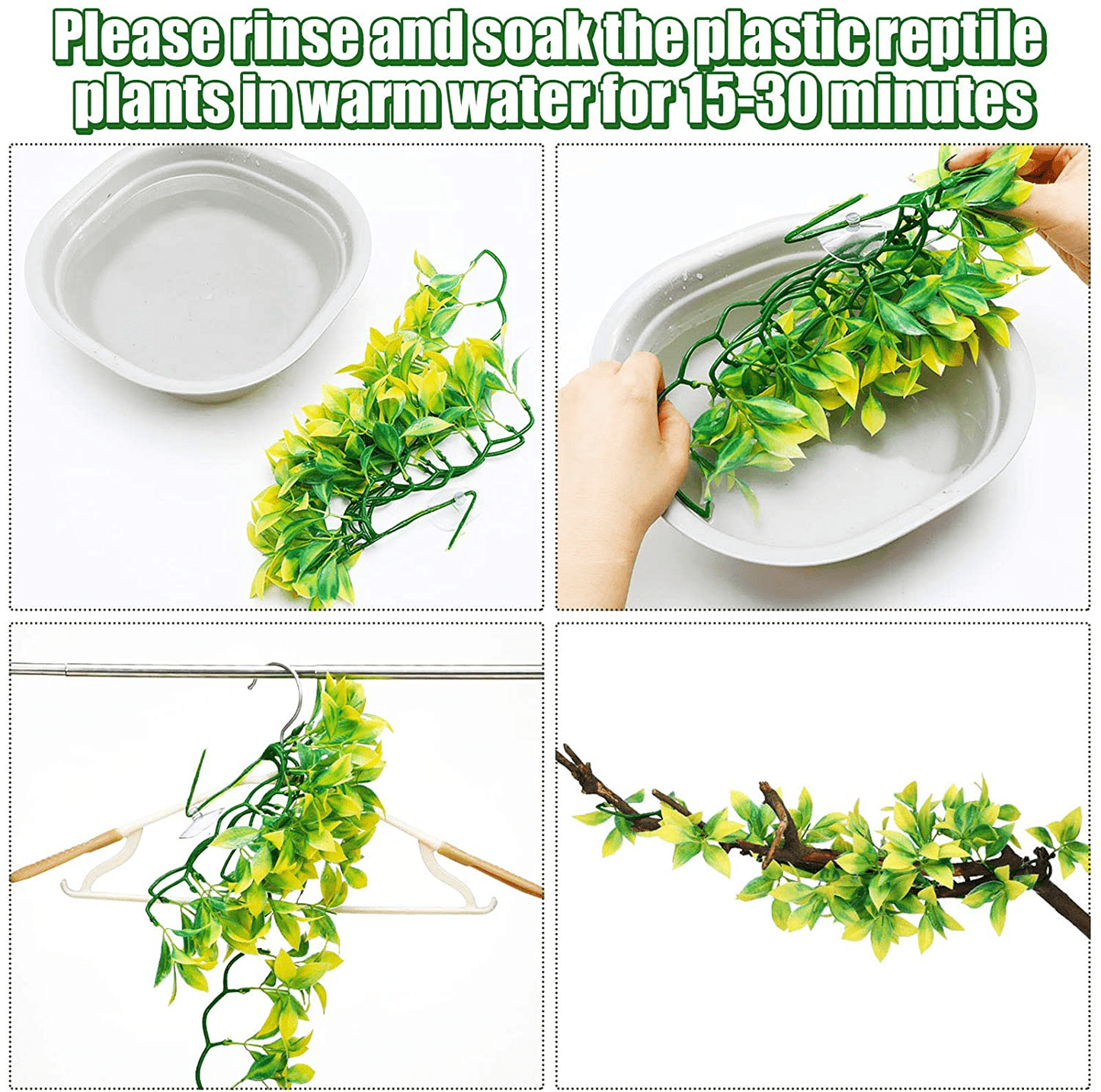 5 Pieces Artificial Reptile Plants Realistic Reptiles Terrarium Leaves Plastic Hanging Fish Tank Plants Simulated Reptile Habitats Plant Decorations with Suction Cups for Hermit Crab Geckos Snake Animals & Pet Supplies > Pet Supplies > Fish Supplies > Aquarium Decor WILLBOND