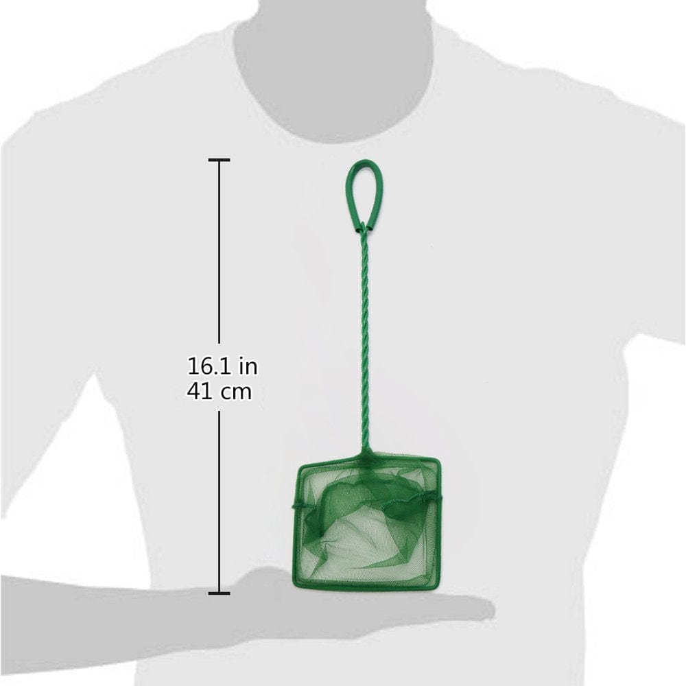 5" Wide Green Plastic Coated Handle Fish Shrimp Landing Net for Aquarium Tank Animals & Pet Supplies > Pet Supplies > Fish Supplies > Aquarium Fish Nets Unique-Bargains