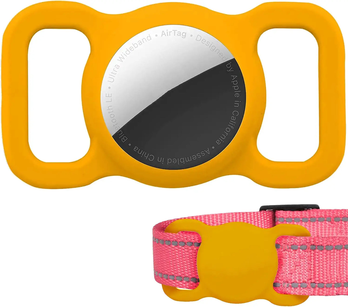 Protective Airtag Case for Dog Collar, Pet/Dog Collar Holder Case Compatible with Apple Airtag, Waterproof Airtag Loop for GPS Tracker Lightweight Soft anti Scratch anti Lost Black Electronics > GPS Accessories > GPS Cases Poivy ORANGE