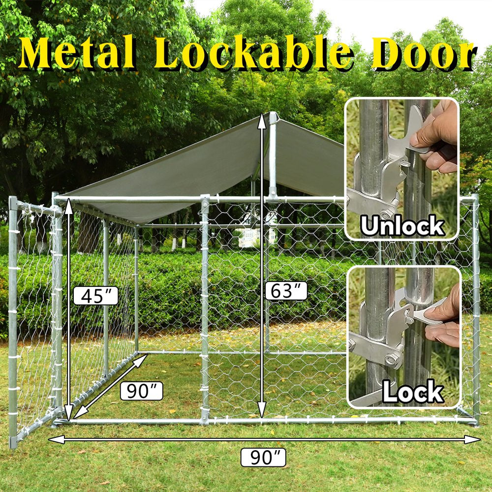 Haverchair 90"X90"X45" Large Outdoor Kennel Heavy Duty Dog Cage with Waterproof Cover Animals & Pet Supplies > Pet Supplies > Dog Supplies > Dog Kennels & Runs Haverchair