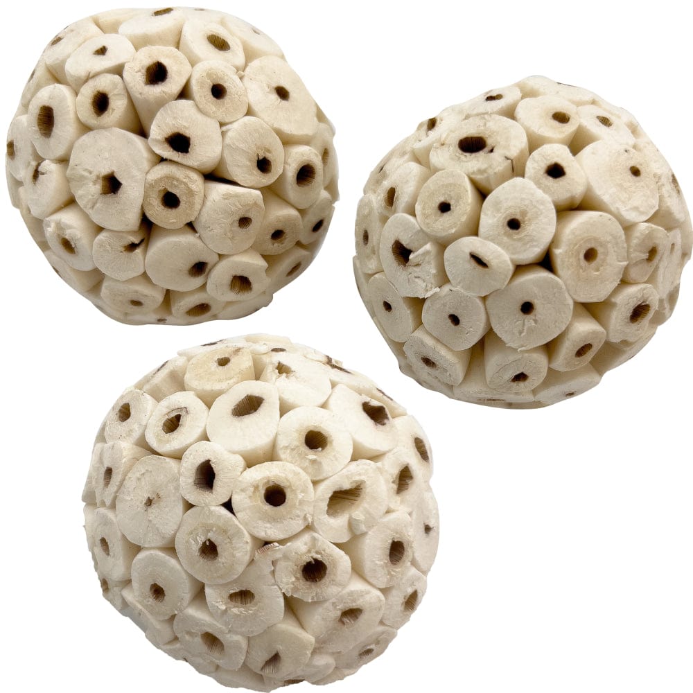 5109 Pk3 Mega 4 Inch Sola Ball M&M Bird Toys - Three Huge Natural Shredding Foraging Bird Toys Animals & Pet Supplies > Pet Supplies > Bird Supplies > Bird Toys M&M Bird Toys 2.4 inch Ball 3