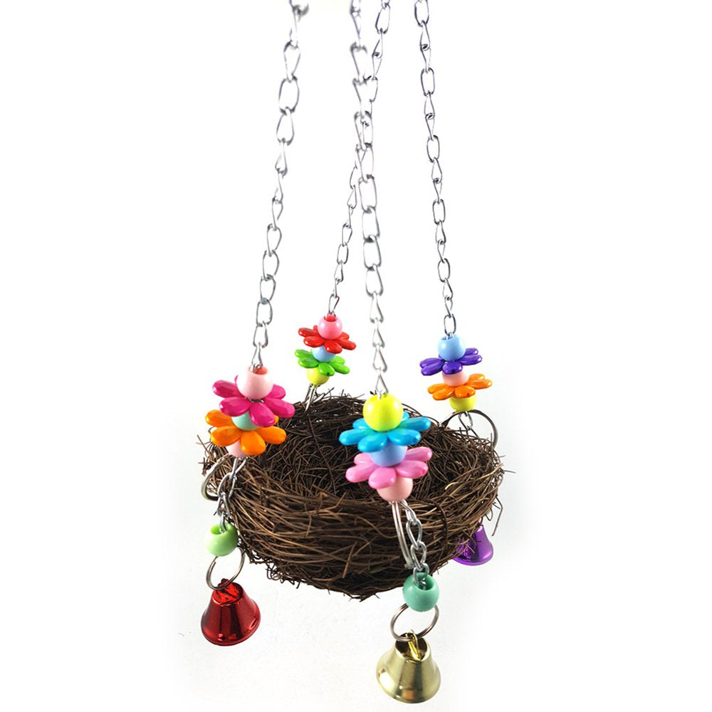 Papaba Parrot Toy,Pet Parrot Toy Nest Bird Climb Chew Swing Cage Hanging Cockatiel Parakeet Animals & Pet Supplies > Pet Supplies > Bird Supplies > Bird Toys Papaba