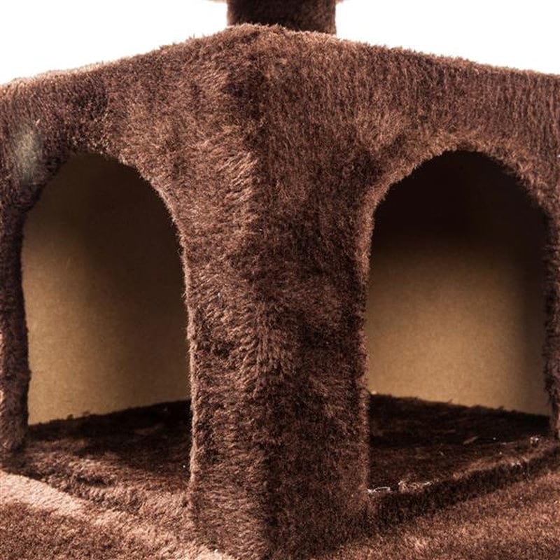 52" Multi-Level Condo Cat Tree with Scratching Post Tower for Large Cat Scratch Post Beds & Furniture Toy, Brown Animals & Pet Supplies > Pet Supplies > Cat Supplies > Cat Furniture JOWA