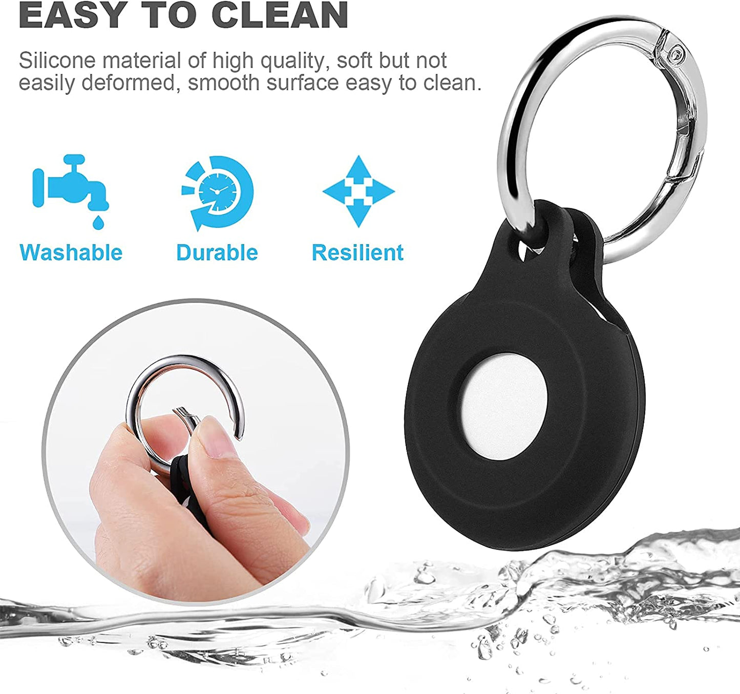 Airtag Case Compatible with Apple Airtag Case for Airtag Keychain,Pet Airtag Collar-Black Electronics > GPS Accessories > GPS Cases KENBU   
