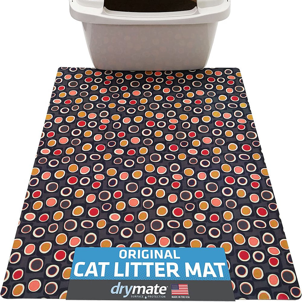 Drymate Original Cat Litter Mat, Contains Mess from Box for Cleaner Floors, Urine-Proof, Soft on Kitty Paws -Absorbent/Waterproof- Machine Washable, Durable (USA Made) Animals & Pet Supplies > Pet Supplies > Cat Supplies > Cat Litter Box Mats Drymate Large (20" x 28") Didjeridu 12 