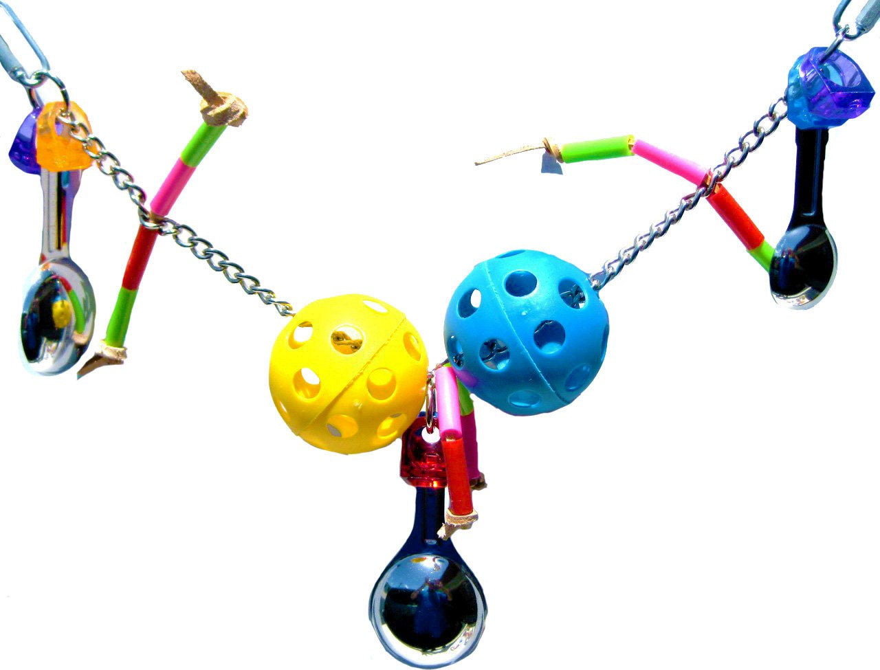 Bonka Bird Toys 1708 Chain Spoon Parrot Bird Toys Toys Cage African Grey Cockatoo Macaw Animals & Pet Supplies > Pet Supplies > Bird Supplies > Bird Toys Bonka Bird Toys