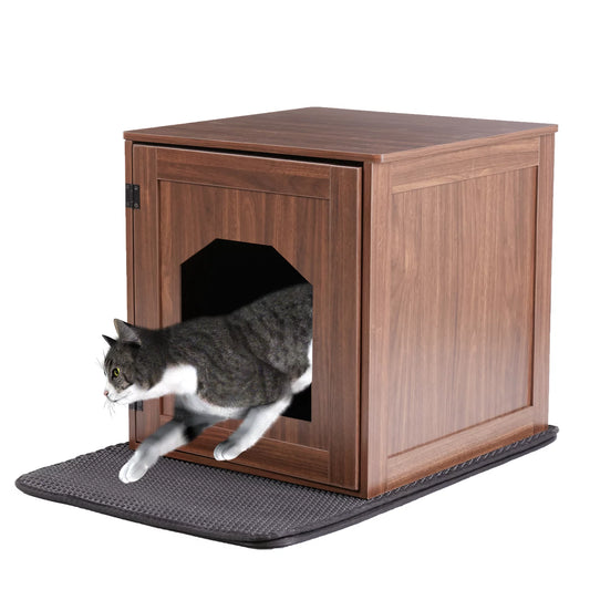 Bingopaw Cat Litter Cabinet Wooden House Kitty Furniture Box with Cat Litter Animals & Pet Supplies > Pet Supplies > Cat Supplies > Cat Furniture BingoPaw S  