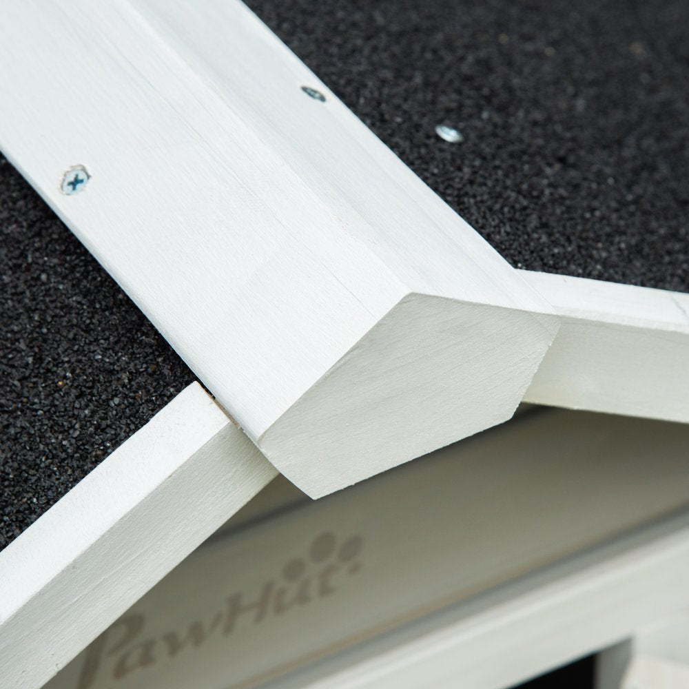 Pawhut Wooden Outdoor Dog House, 2-Tier Raised Pet Shelter, with Stairs, Weather Resistant Roof, and Balcony, for Medium, Large Sized Dogs up to 55 Lbs Animals & Pet Supplies > Pet Supplies > Dog Supplies > Dog Houses Aosom LLC