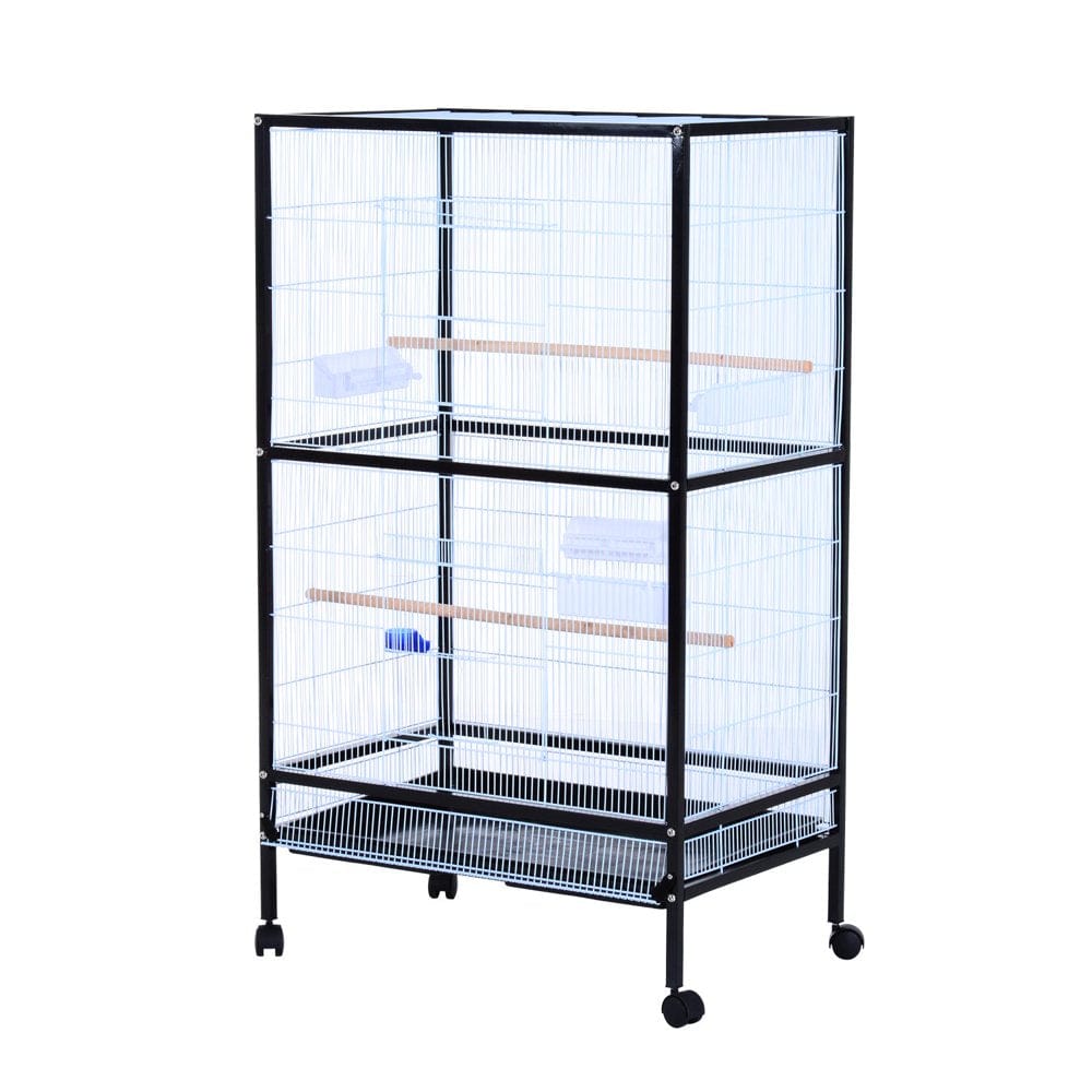 54”H Bird Flight Cage Stand - Black/White Animals & Pet Supplies > Pet Supplies > Bird Supplies > Bird Cages & Stands Anself