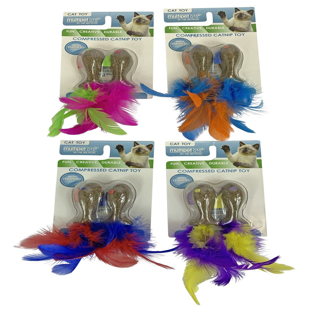 Multipet Compressed Catnip Mice, 2 Pack, Purple and Yellow Animals & Pet Supplies > Pet Supplies > Cat Supplies > Cat Toys Multipet