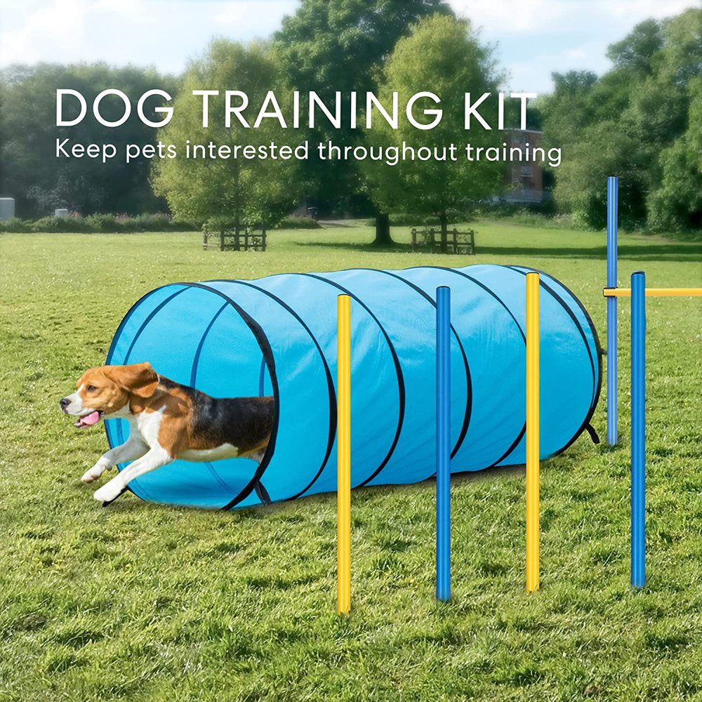 Destar Dog Agility Equipment Pet Obstacle Training Course Kit with Tunnel Adjustable Hurdles Poles Carry Bag Animals & Pet Supplies > Pet Supplies > Dog Supplies > Dog Treadmills VIVOHOME