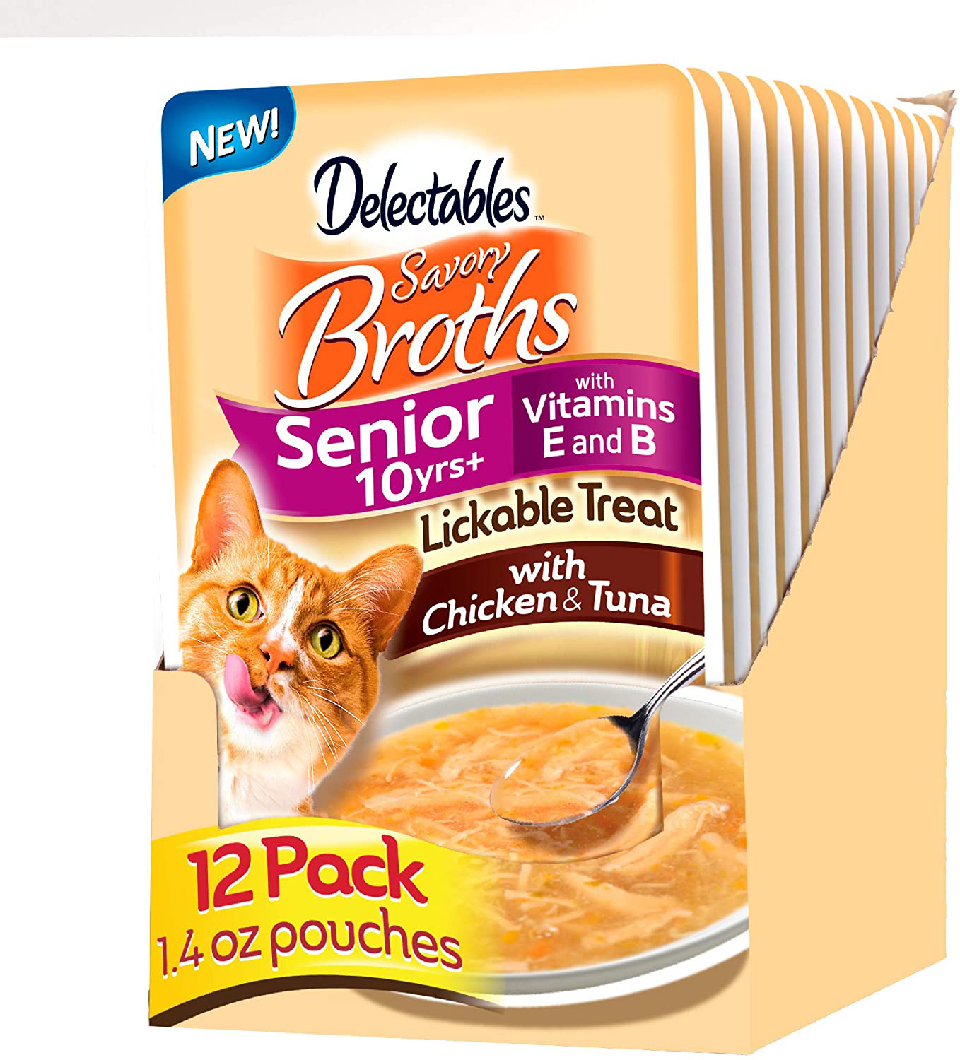 Hartz Delectables Savory Broths Lickable Wet Cat Treats for Adult & Senior Cats Animals & Pet Supplies > Pet Supplies > Cat Supplies > Cat Treats Hartz Senior 10+ Chicken & Tuna